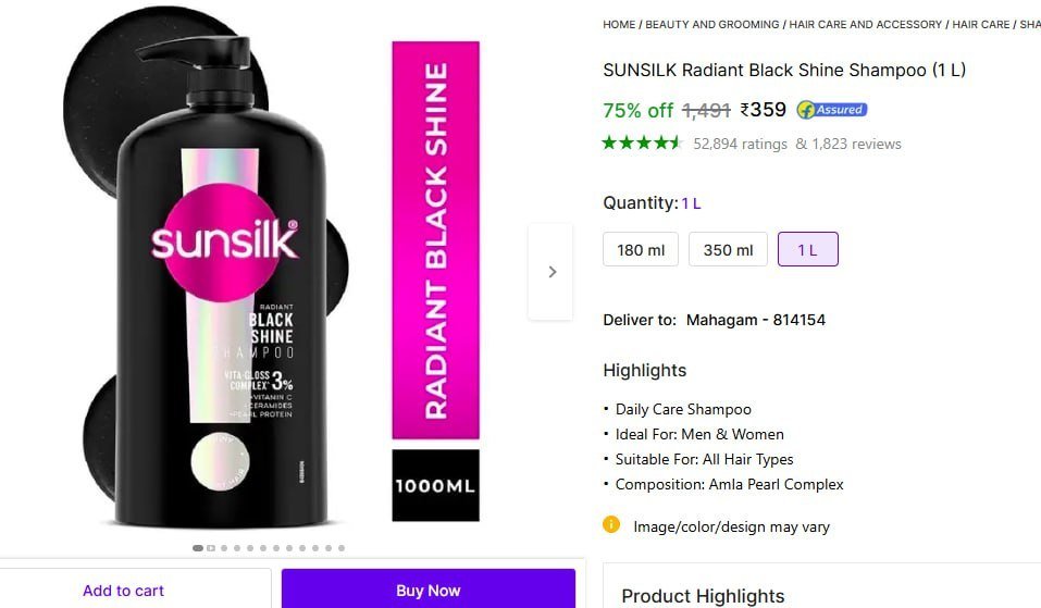 Sunsilk Shampoo (1000ml) at ₹359



Extra Discount Using Supercoins