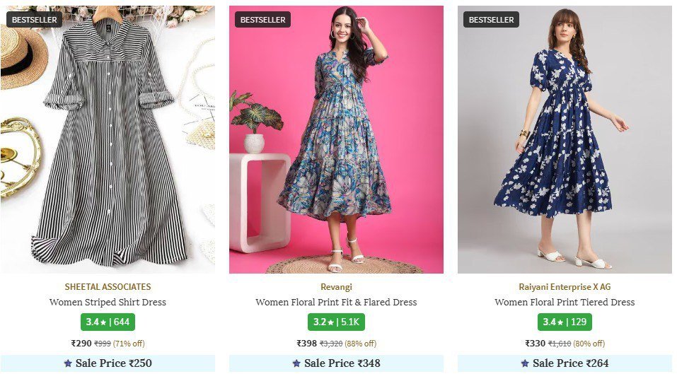 🔥 Women’s Dress Sale on Ajio – Up to 90% OFF 🔥👗