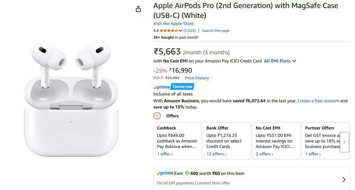 Apple AirPods Pro (2nd Generation) with MagSafe Case (USB‑