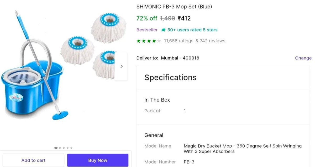 🔥LOOT : Mop Set with 3 Refill at ₹412

👉
👉
💙 
