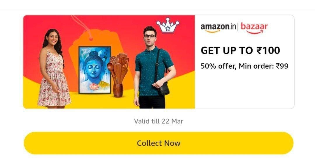 🔥Amazon Bazaar 50% Cashback Offer

➡️Get 50% Cashback