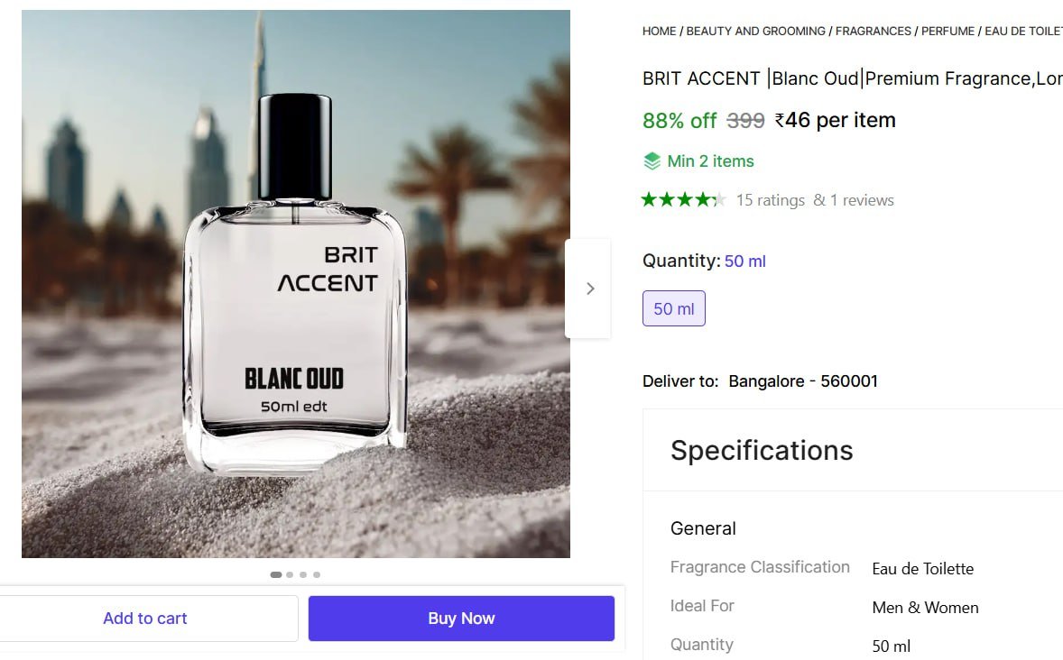 BRIT ACCENT Perfume 50ml @ ₹46

👉