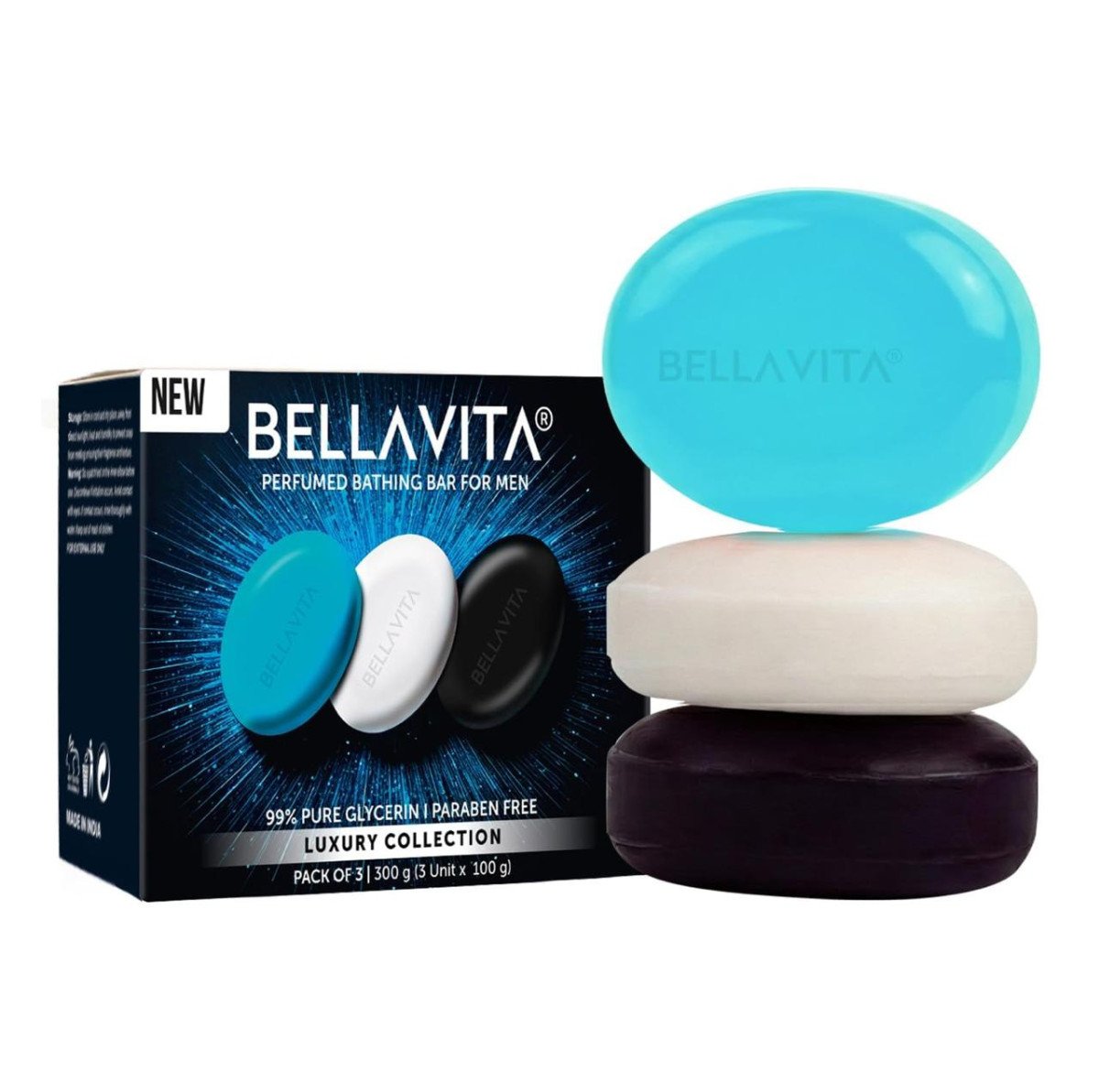 🔥🔥BELLAVITA Perfume Bathing Soap Bar for Men 3 x 100Gm