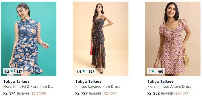 Myntra | Upto 85% Off On Tokyo Talkies  Clothing 😍😍 

