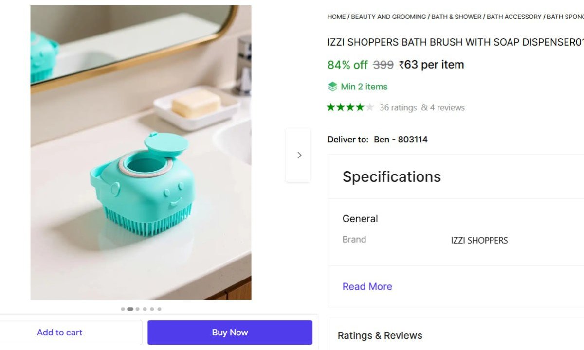 Grab : Bath Brush @ ₹63

👉