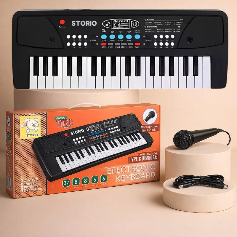 🔥🔥Storio Kids Piano Keyboard with Mic | 37 Keys, 8 Rhy