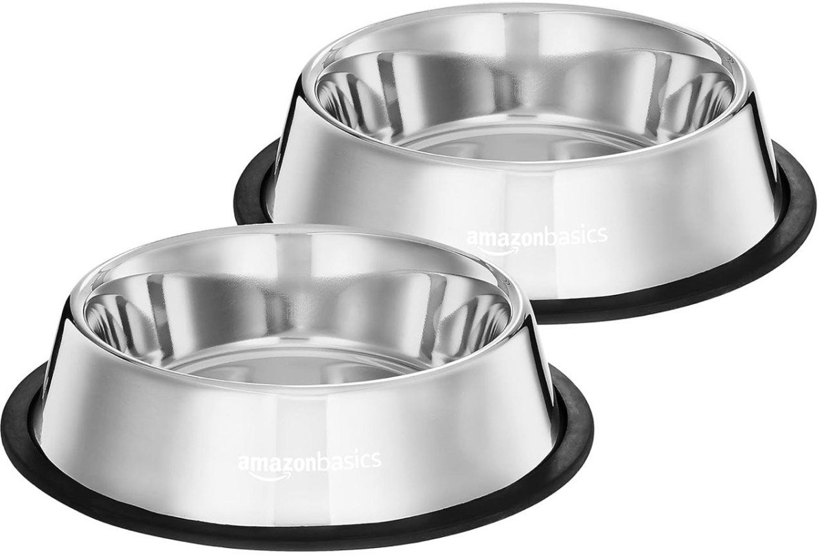 🔥🔥Amazon Basics Stainless Steel Pet Feeding Bowls for 