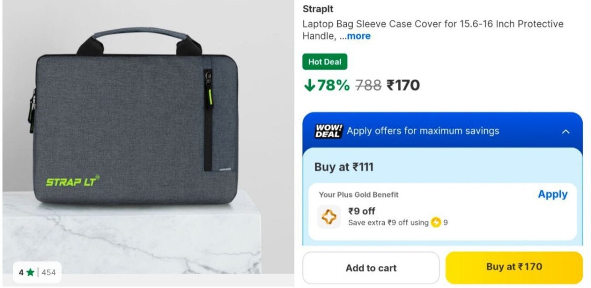Strapit Laptop Bag at ₹170