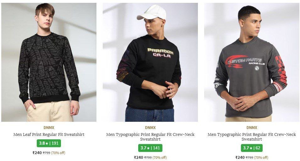 💥AJIO Loot : DNMX Clothing Starts @ Rs.101 + Bank offers 