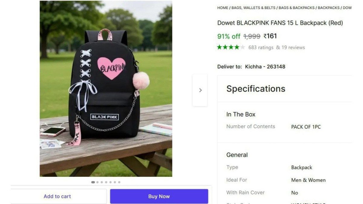 |Women 15 L Backpack @ ₹161