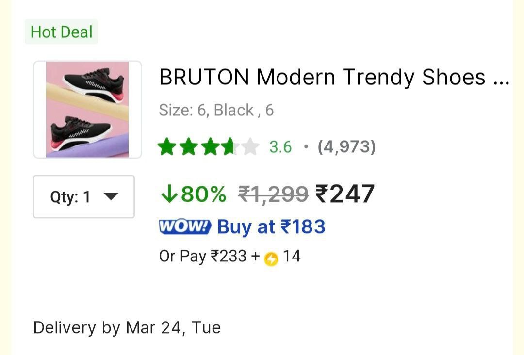 🔥Grab: Best Casual Shoes @ ₹233 + SC

🛒