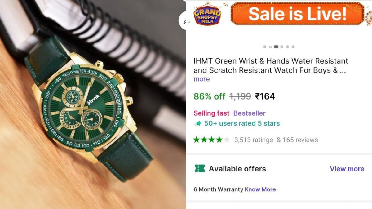 BACK 🔥 Hmt Watch @₹164

➡️

✅6 Month Warranty