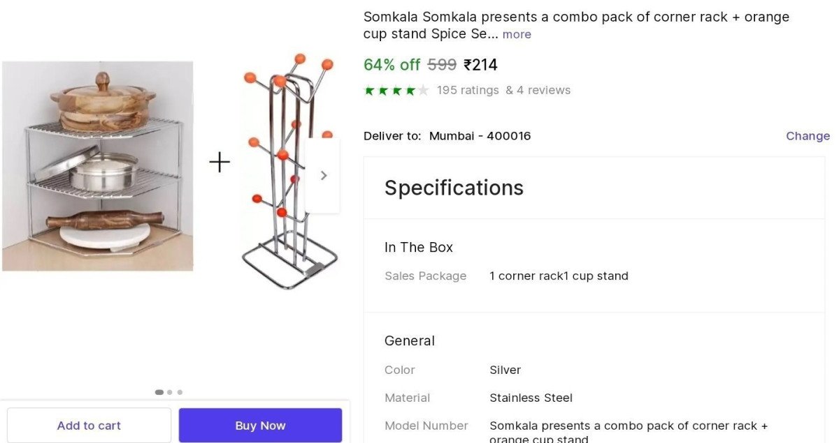 🔥Utensils Rack + Cup Stand at ₹214

👉
