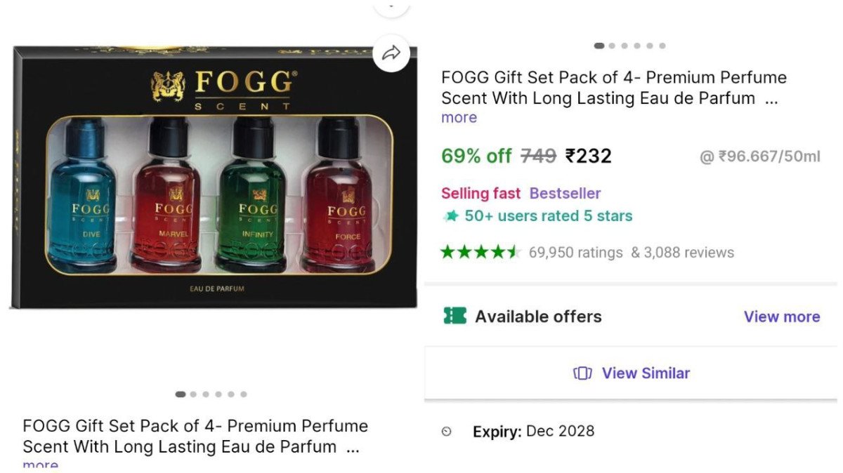 🔥Fogg Premium Scent @₹232

➡️

✅Pack Of 4
