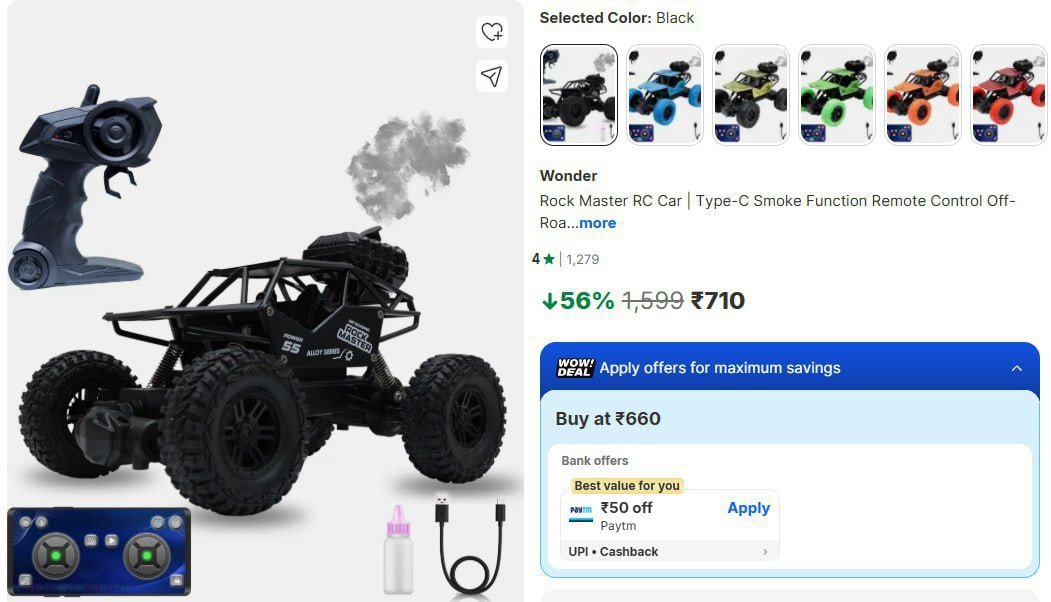 Rock Master RC Car Remote Control @ 710