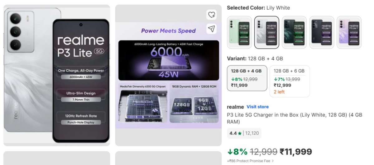 Last Chance to Buy realme P3 Lite 

P3 Lite 4GB / 128GB ₹1