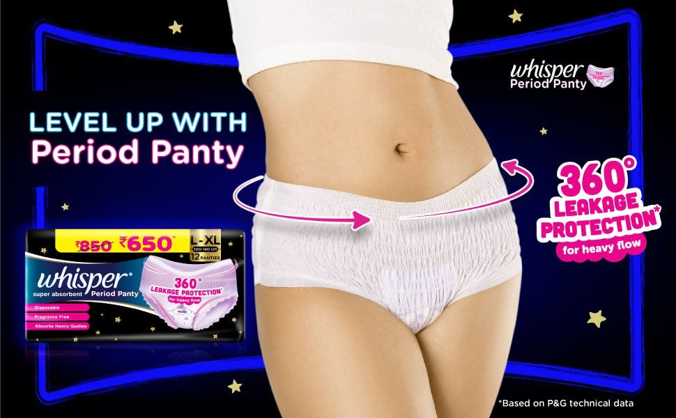 Whisper Super Absorbent Period Panty, 12 L-XL Pant @292



M