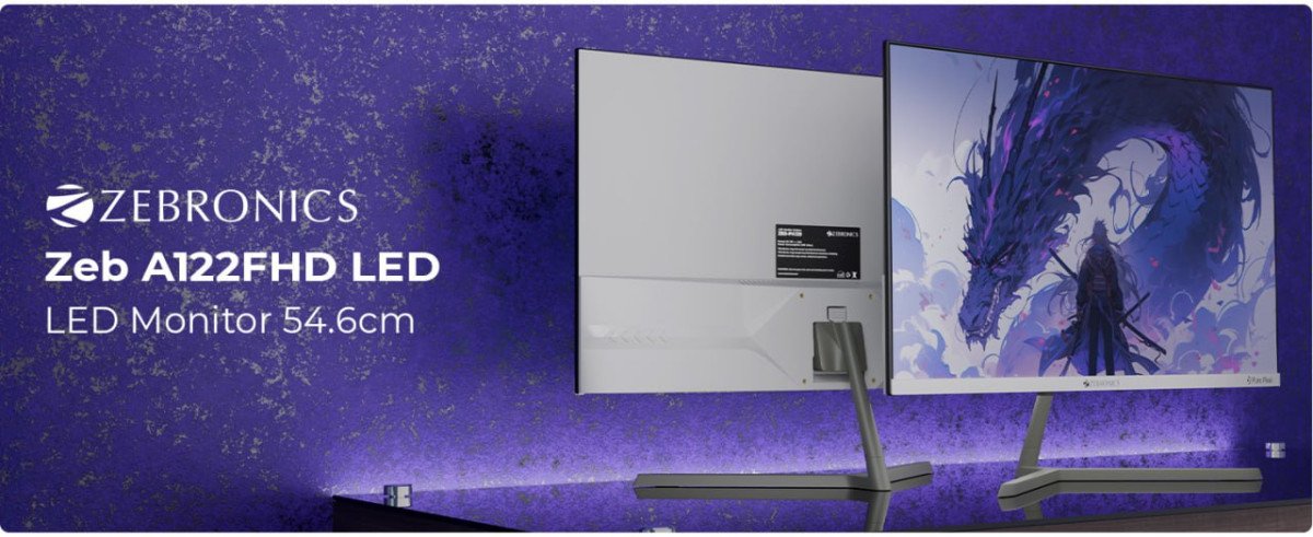 Zebronics 22inch 100Hz Bezel-Less FHD Monitor @ 5499.