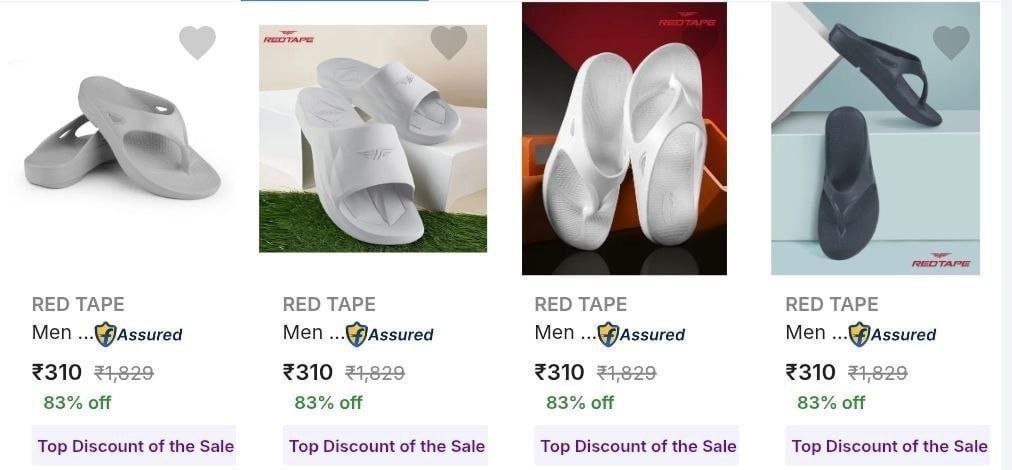 REDTAPE Slides Starts @ 310

Men's :          
Women :      