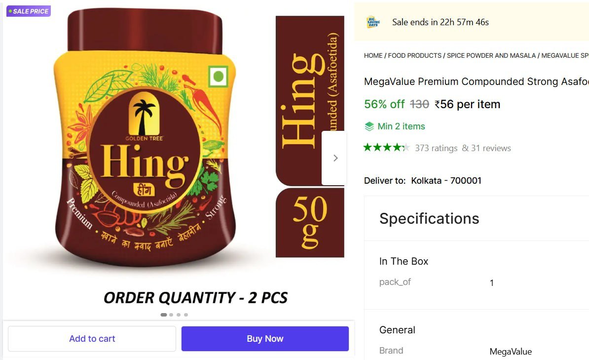 LOOT : Hing, 50g @ ₹56

👉
💙 

More Deals! 👉 Click