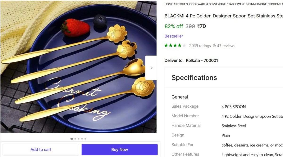 4 Pcs Golden Designer Spoon Set @ ₹70

👉
💙 

More De