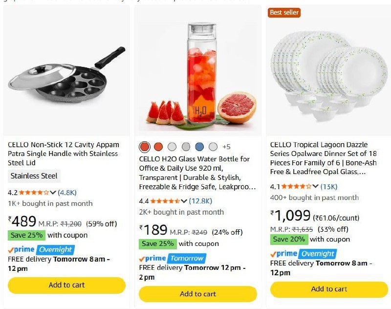 🔥🔥Apply Coupon Upto 30% On CELLO Products 

Buy Here :