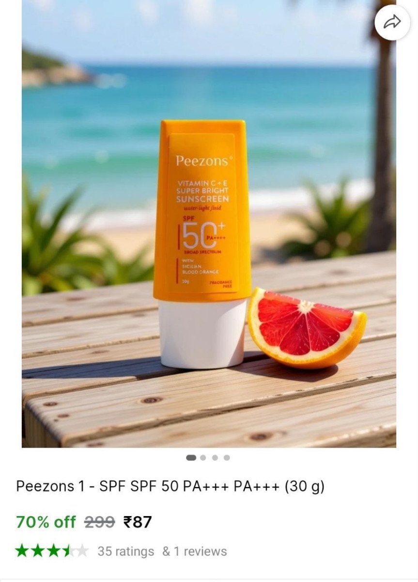 Peezons Sunscreen (30 g) @ ₹87

👉
💙 

More Deals! �