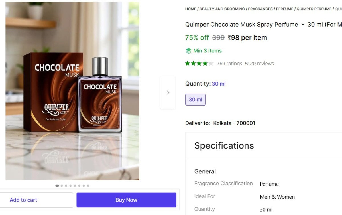 Chocolate Musk Spray Perfume - 30 ml @ ₹98

👉
💙 

Mo