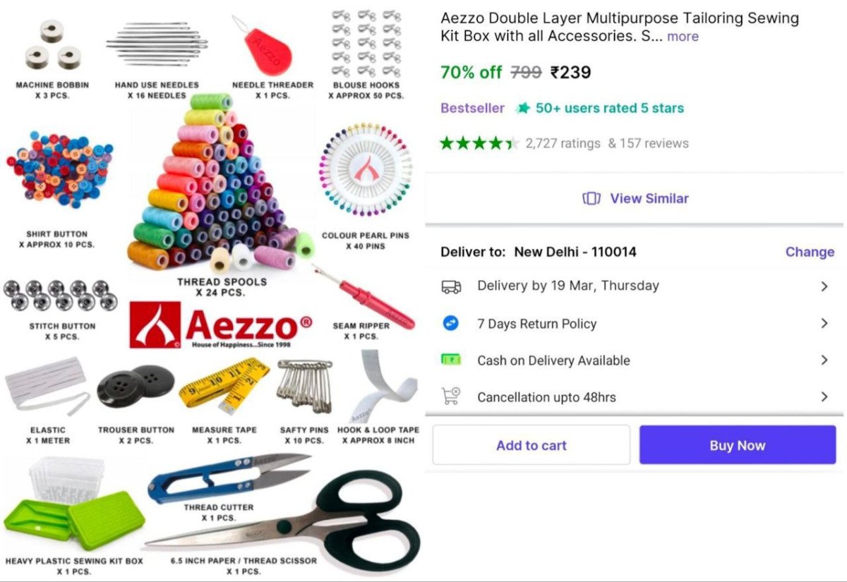 🔥Tailoring Sewing Set with Box @₹239

➡️

More Deta