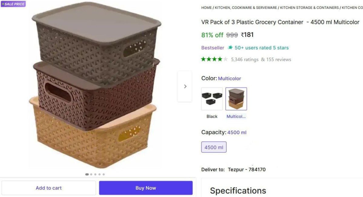 🔥  Pack of 3 Plastic Grocery Container @ ₹181

🔗