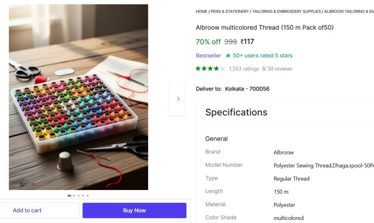 🔥  Pack of 50 Pcs Thread 🧵 at ₹117

🔗 

More 