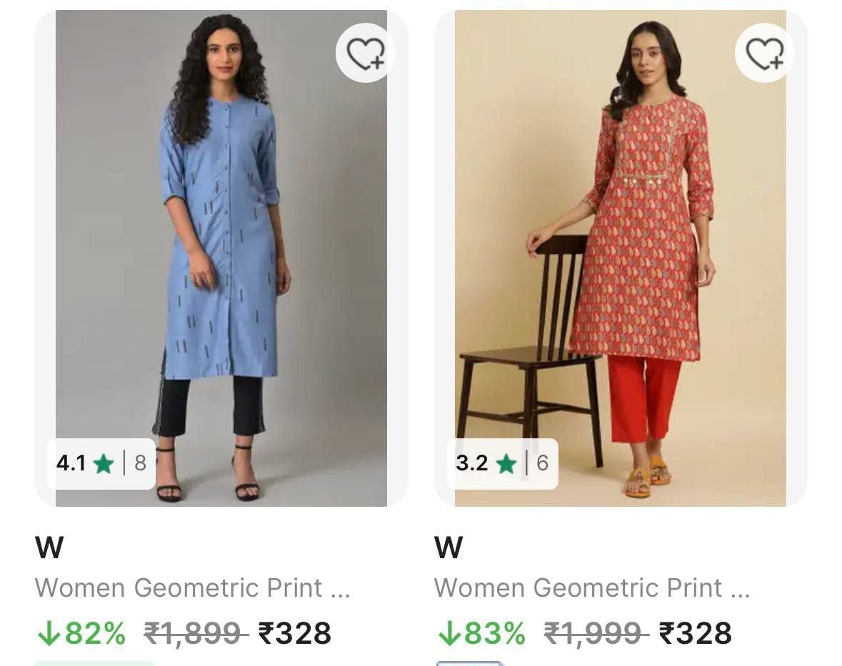 W Women kurti 85% off @ 300

Only limited sizes S size mostl