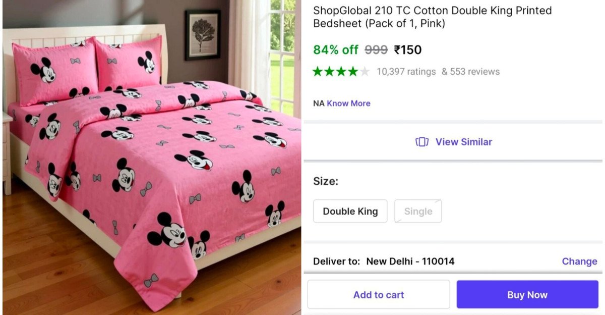🔥Double Bedsheet at ₹150

👉

[With 2 Pillow Cover]
�