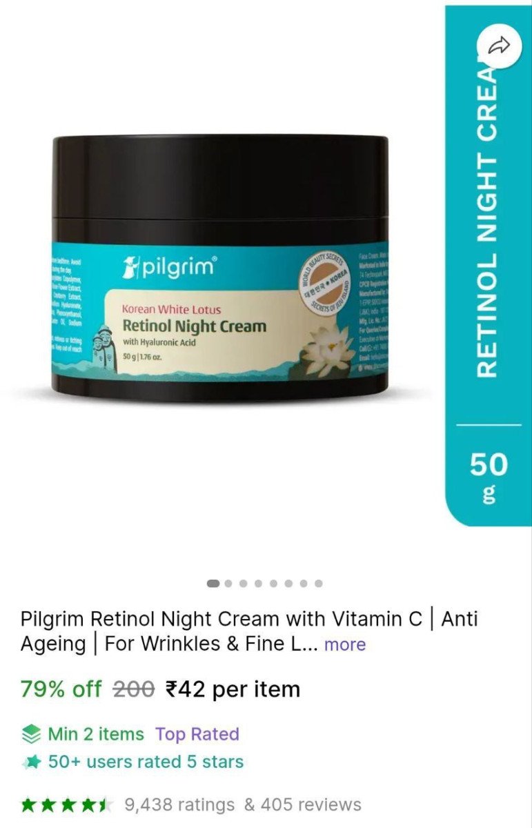 Pilgrim Retinol Night Cream @ ₹42

👉

More Details 👉