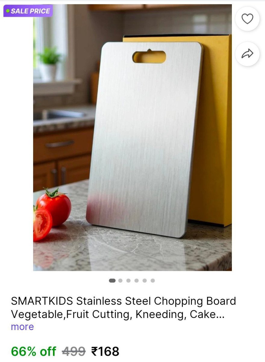 🔥Stainless Steel Chopping Board @₹168



More Details �