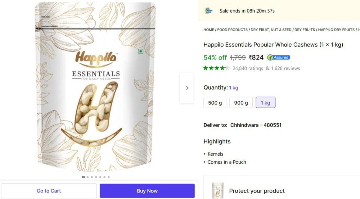 Happilo Whole Cashews 1kg @ ₹824



More Details 👉 

�