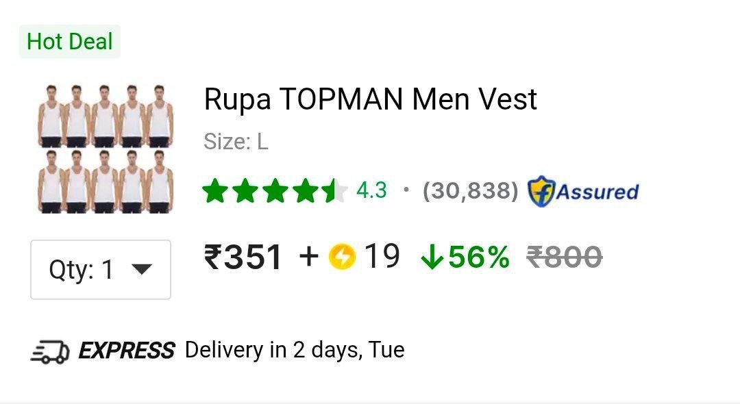 🔥Pack Of 10 Rupa Vest @₹351 + 19 SC

➡️

🟠₹35/