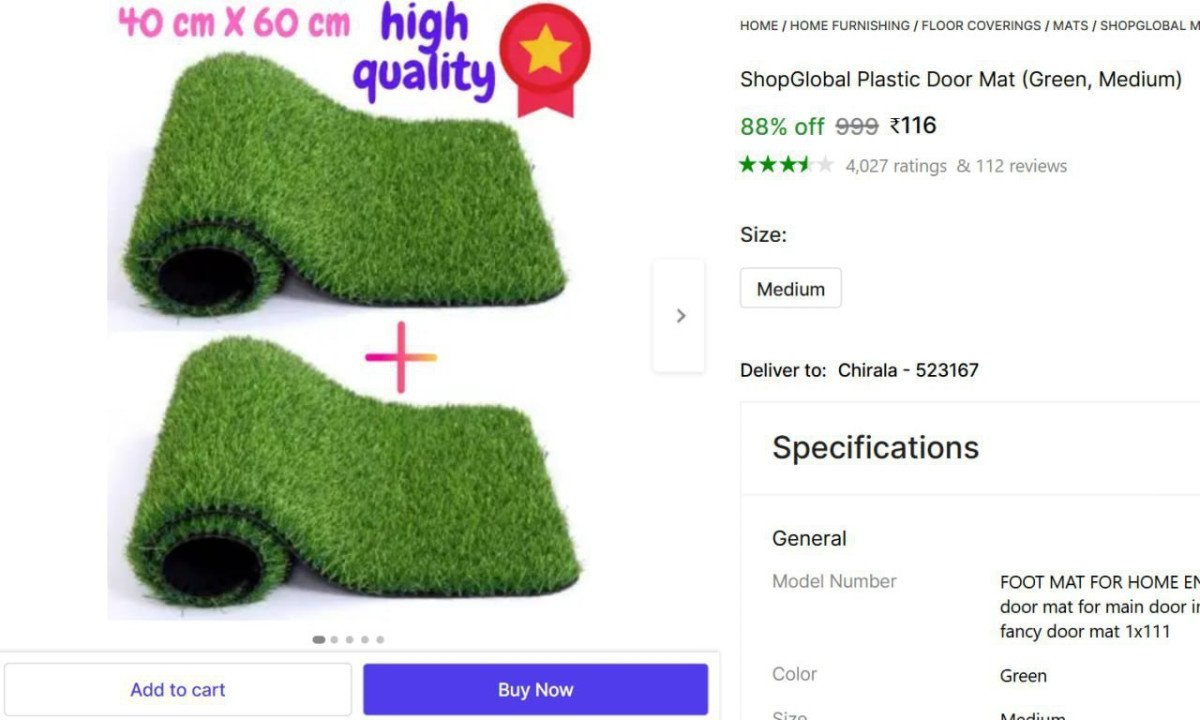 🔥  (Pack Of 2) Door Mat (Green, Medium) @ ₹116

�