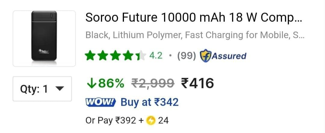 Loot Fast ₹416 :  

10000 mAh Pocket Size Power Bank
💙 