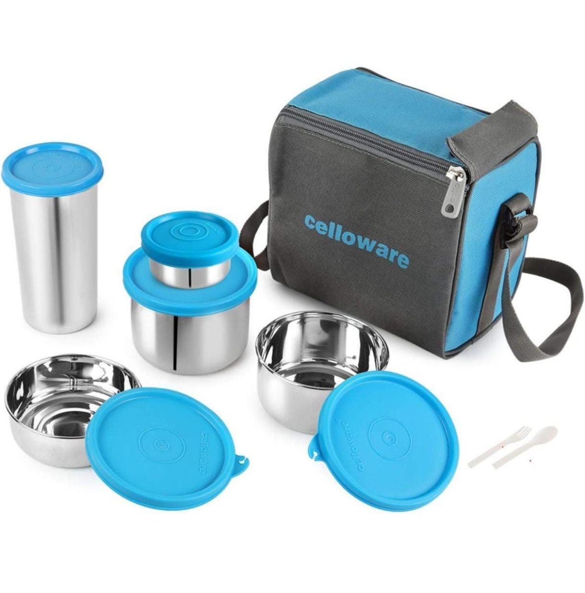 🔥🔥CELLO Steelox Set of 5 Pcs Lunch Box with Jacket For