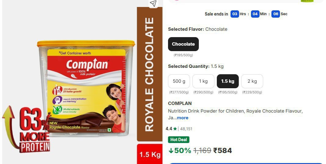 Complan Chocolate Drink, 1.5 Kg @ 584.



More Details 👉 

📢 Join WhatsApp Deals


#DealsHeaven #LootDeals #BestDeals