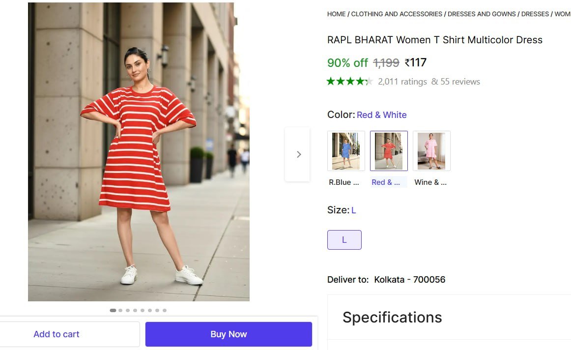 🔥  Women's T Shirt Multicolor Dress @ ₹117

🔗 

