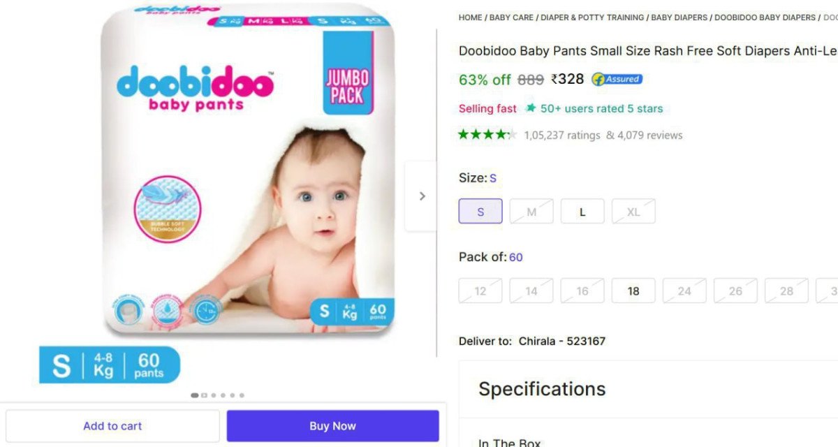 🔥  Soft Diaper Baby Pants (S, 60 Pcs) @ ₹328

🔗 