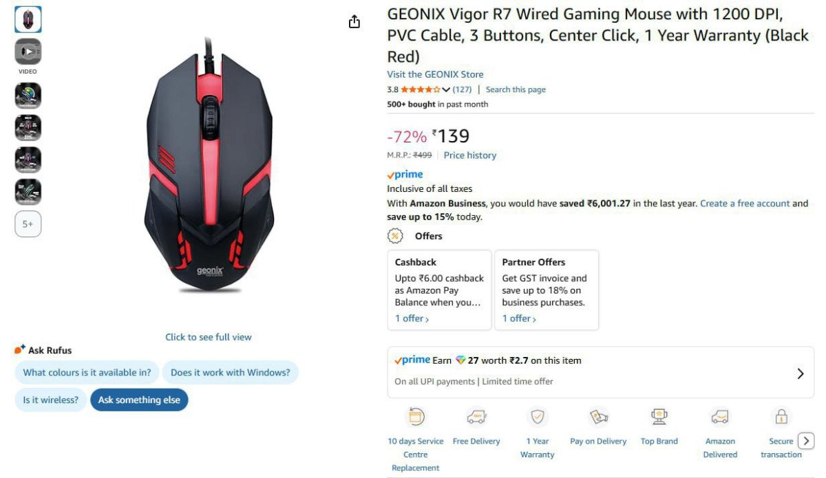 Geonix Gaming Mouse at ₹139



More Details 👉 

📢 Jo