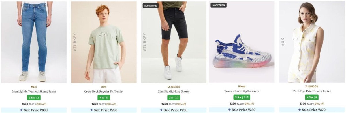 AJIO Loot : 90% Off On International Brands Clothing.

Men :