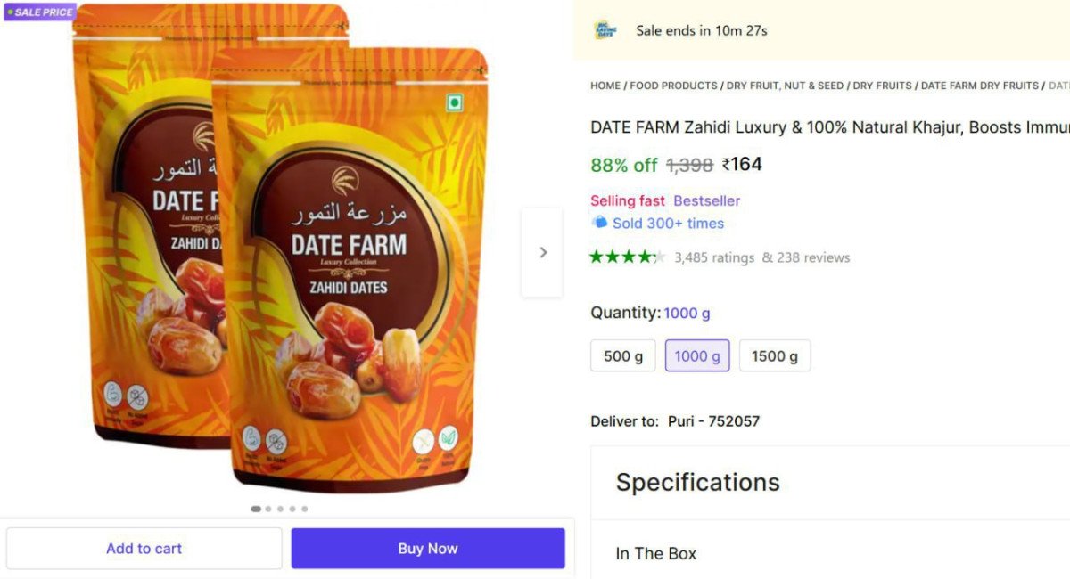 Khajoor (500g x 2) @ ₹164.



More Details 👉 

📢 Joi