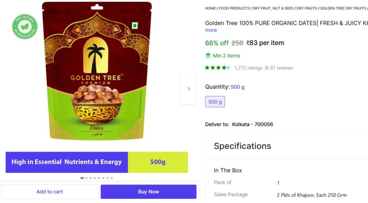 Dry Dates (1 x 500 g) @ ₹83

👉

More Details 👉 

�