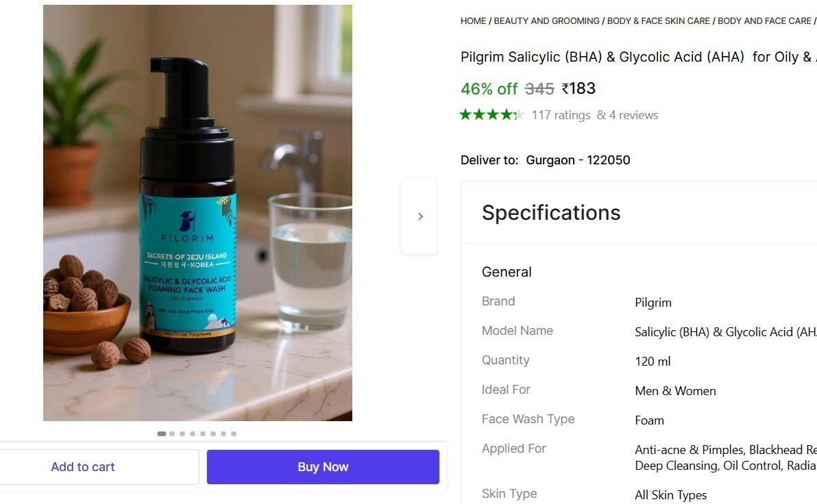 Pilgrim Face Wash (120 Ml) 183