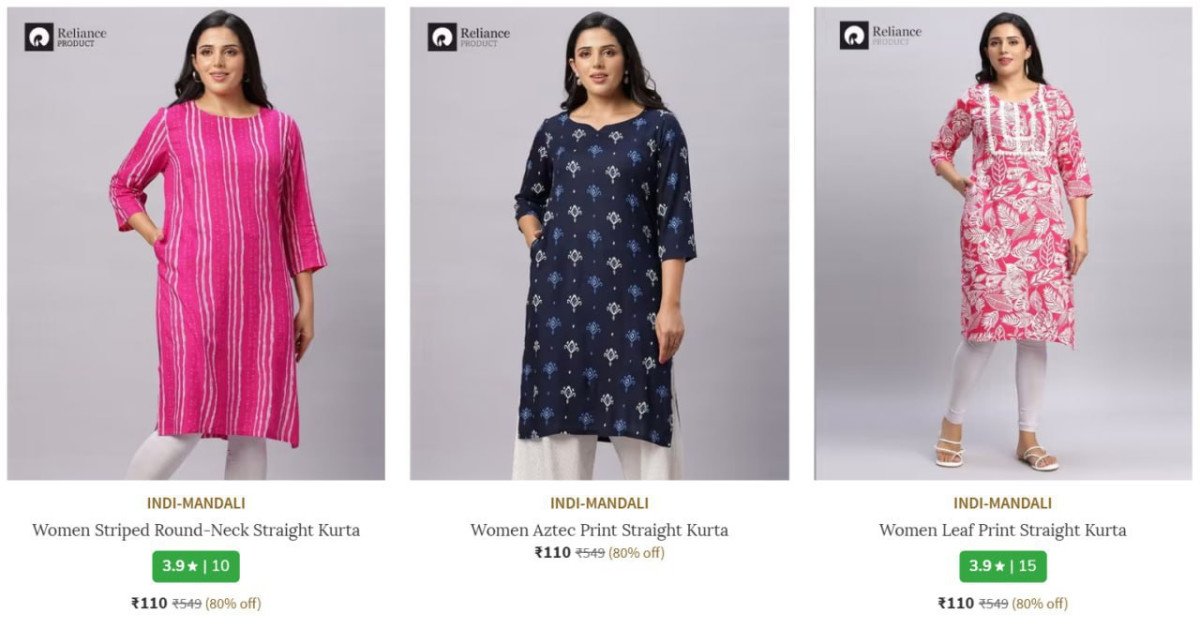 AJIO Loot : Women's Kurta Starts at ₹110



More Details �