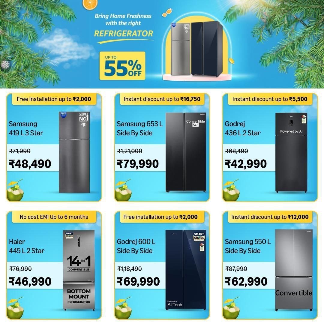❄ Refrigerators
⚡ Up to 55% off
👉🏻 

🚩 Samsung 